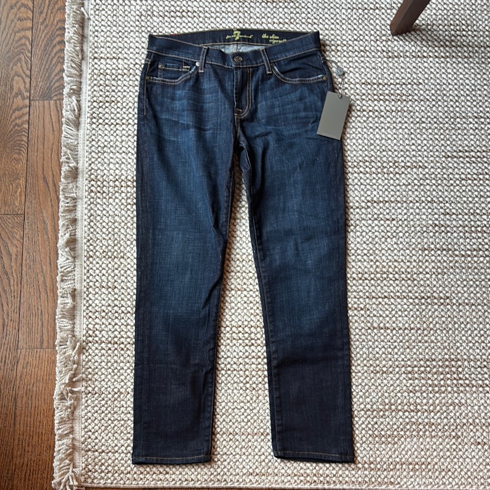 7 For All Mankind Blue Skinny Jeans - Picture 1 of 3